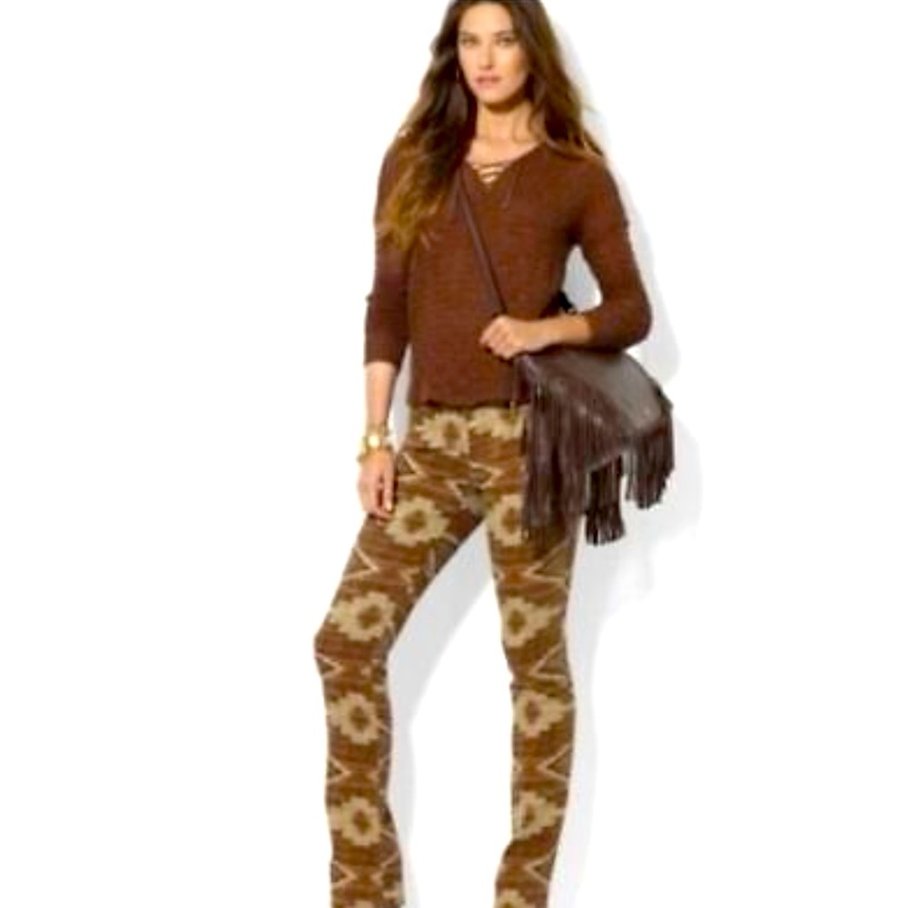 RALPH LAUREN Western Southwestern Native American Indian Designer Jeans Pants 8